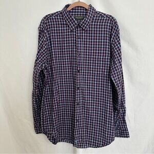 John Bartlett Consensus Shirt Men’s XL Plaid Button‎ Up Long Sleeve Shirt Purple